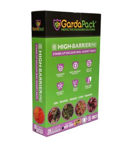 GardaPack® High-Barrier Pro 15” x 18″ x 7″ Clear & Black 5.5 Mil Stand-Up Vacuum Seal Bags (25 Count)