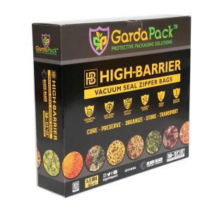 GardaPack® High-Barrier Pro 11.5” x 23" All-Black 5.5 Mil Double Zipper Vacuum Seal Bags (50 Count)